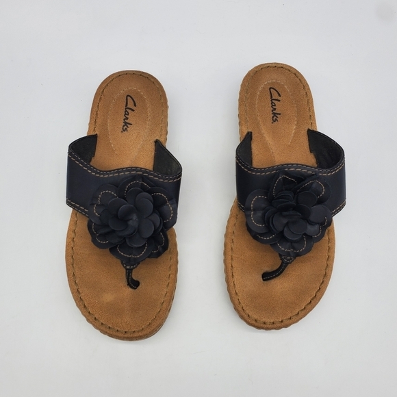 Clarks Shoes Womens 8M Brynn Style  Comfort Insole Leather Thong Sandals - Picture 5 of 9